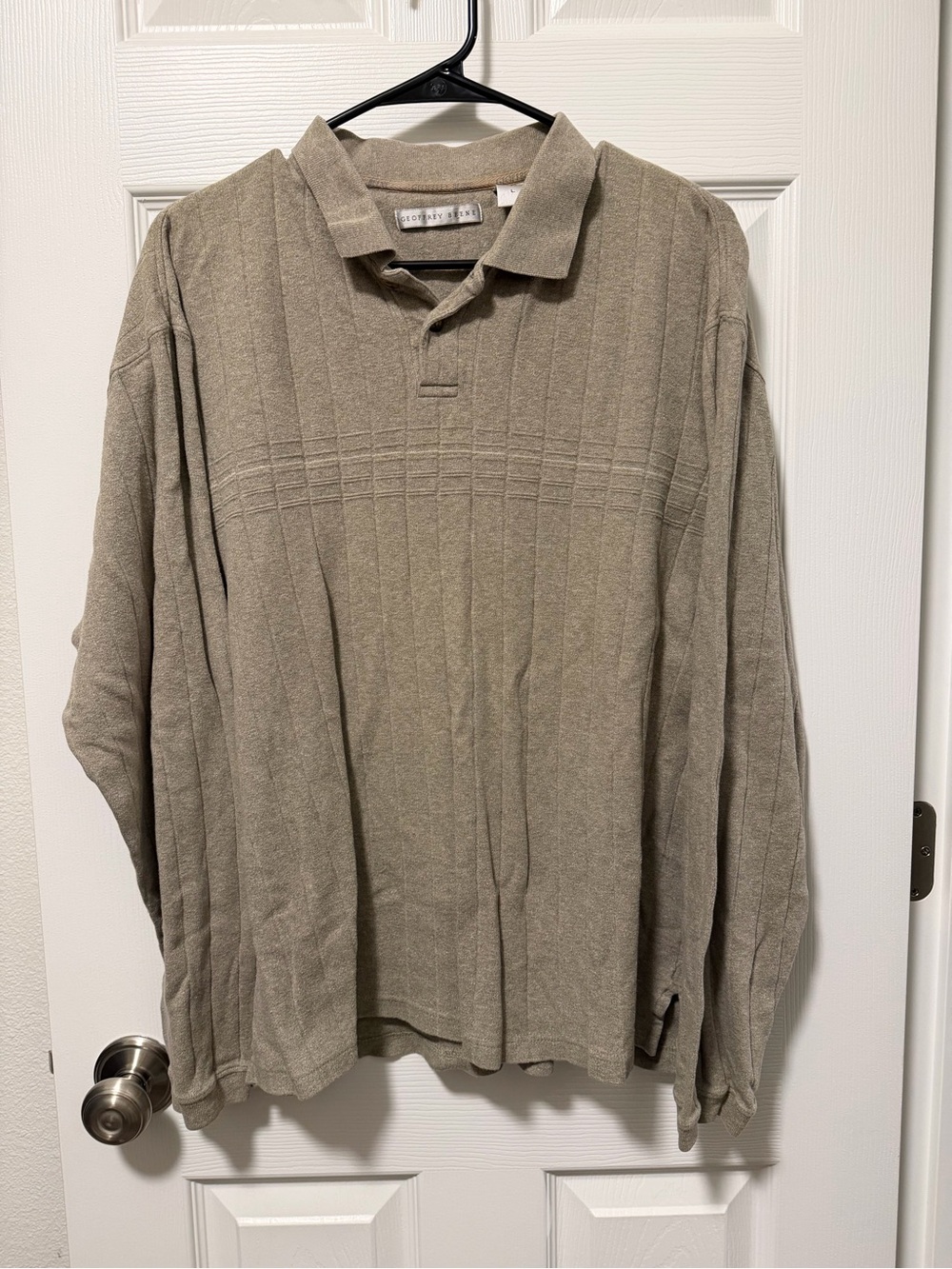 Geoffrey Beene Taupe Polo Knit Top
